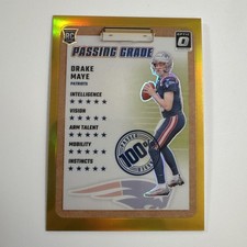 2024 Panini Donruss Optic Drake Maye Gold RC Passing Grade 9/10 #4 Super Bowl QB