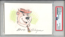 Yogi Bear Original Drawing Sketch By Bob Singer PSA DNA COA Signed Hanna Barbera