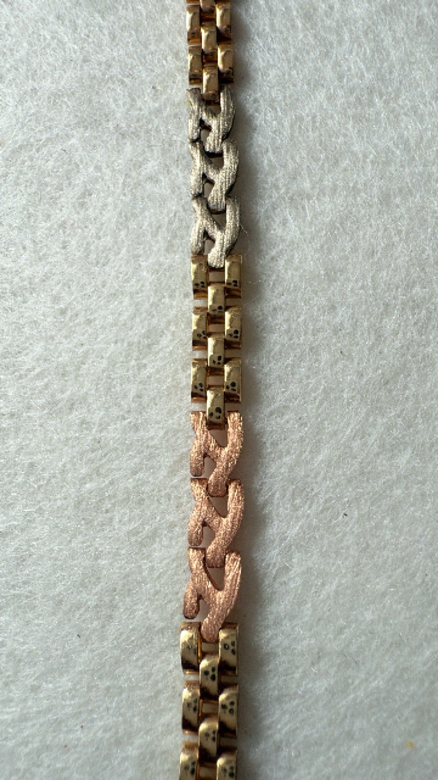 14K Italy Tri-Color Gold Bracelet-Vintage Cellini Jewellery Box-elegant