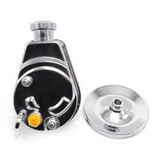 For Sbc Bbc Chevy Chrome Saginaw Power Steering Pump Wsingle Groove Pulley