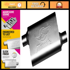 Deep Race Tone Muffler For Cars - 2.5 Inlet Offset Outlet - Universal Fit