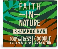 Faith In Nature Natural Coconut & Shea Butter Shampoo Bar, Hydrating, Vegan & C