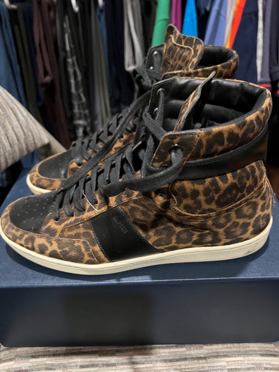 Saint Laurent SL/10 Leopard-Print Sneakers Size: 42EU/9US | eBay