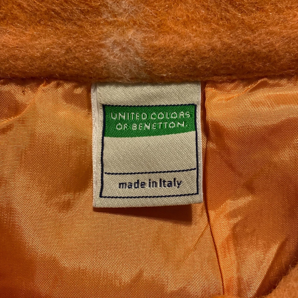 Saia xadrez feminina United Colors of Benetton Sherbet laranja lã linha A 40 - Imagem 2 de 3