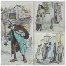 Set of 3 engravings taken from Jonathan Swifts "A Description of the Morning"