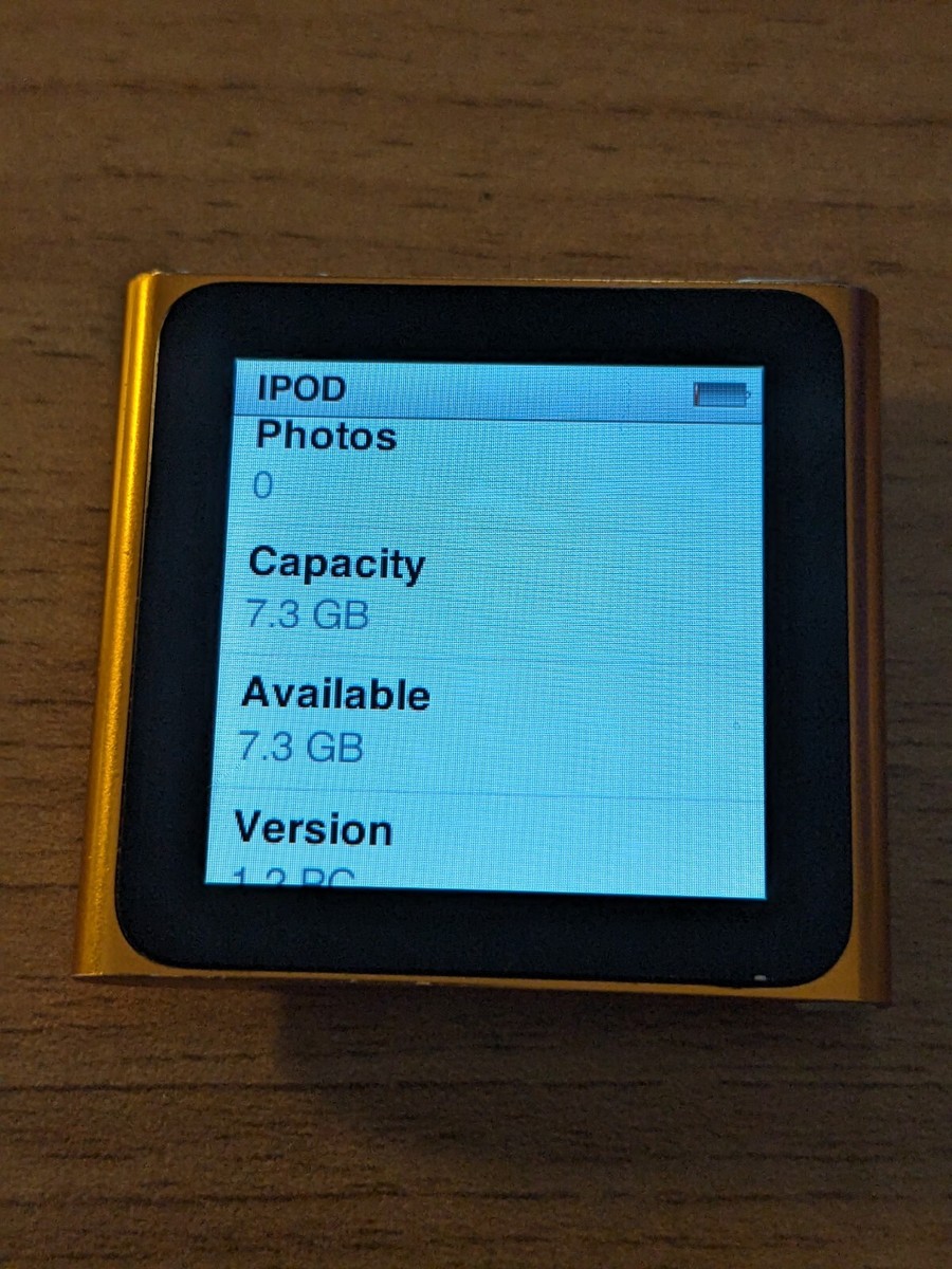 Apple iPod Nano 6th Generation 8GB Orange - Tested & Reset to