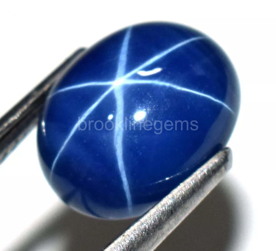 15.90 Ct Certified Loose Gemstone Blue Corundum Star Sapphire Oval Cabochon 5ATQ - Image 3 of 4