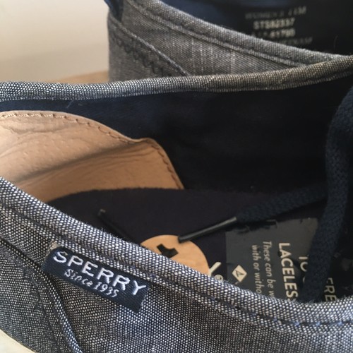 Scarpe sneakers casual Sperry donna blu chambray stringate STS82337 taglia 11 nuove con etichette - Foto 2 di 13