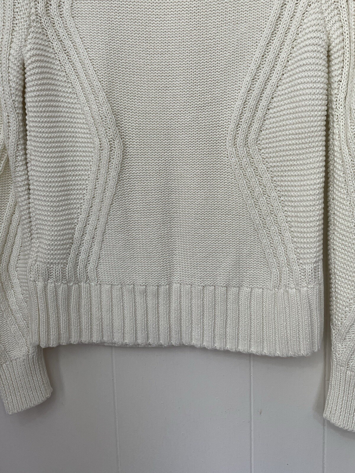 Amazon Essentials Cable Knit Sweater Ivory Cotton… - image 12