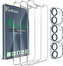 3 Pack Screen Protector for iPhone 11 with 3 Pack Tempered Glass Camera Lens Pro