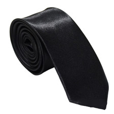 Mens Slim Skinny Solid Plain Satin Silky Tie Necktie Wedding event part fancy