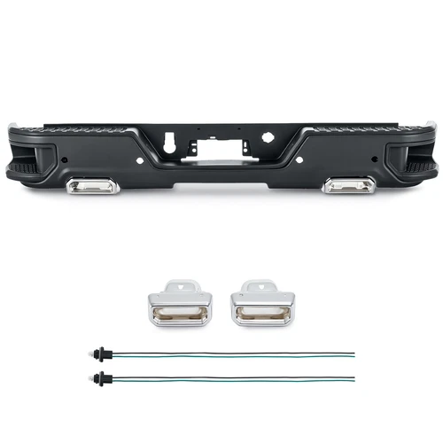 Rear Bumper Assembly Black for 2019-2024 Silverado 1500 GMC Sierra 1500 W/ Park