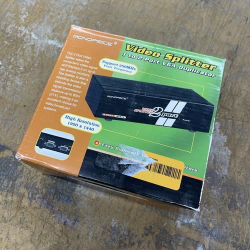 Monoprice Video Splitter 1 to 2 Port VGA Duplicator VS-812 NOS NIB
