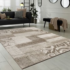 Designerteppich für Wohnzimmer Inneneinrichtung Teppich Meliert Beige Braun