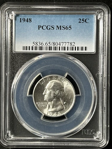 1948  25C Washington Quarter Dollar PCGS MS65  80477782