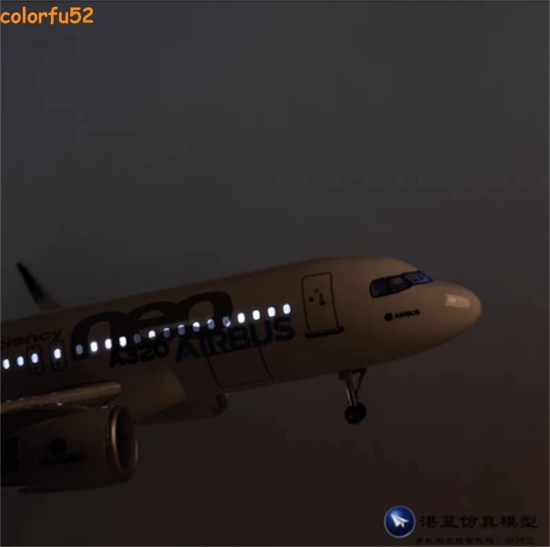 NEW 1/80 Airbus A320neo Passenger Plane Model Airplane W/Voice Controlled Lights - Image 4 of 4