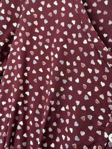 Abercrombie & Fitch Big Kid Size Medium Shorts Burgundy Heart Romper Henley - Picture 3 of 16