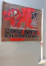 Tampa Bay Buccaneers CAR FLAG Bucs Super Bowl 2002 NFC CHAMPIONS Deadstock