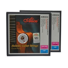 AW434L Alice Concert Acoustic Guitar Strings 80/20 Bronze Winding 2Packs