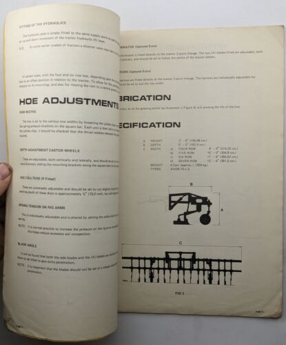 Manuale istruzioni e lista ricambi per zappa trattore montata anteriore Standen, c 1973 - Foto 3 di 7