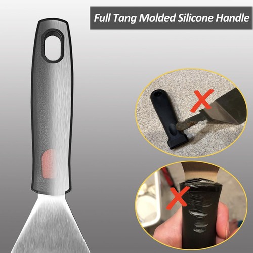 Small Spatula for Cast Iron Skillets Full Tang silicone Handle Heat Resistant... - Picture 4 of 9