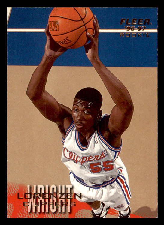 1996 Fleer Lorenzen Wright    RC #202 Los Angeles Clippers