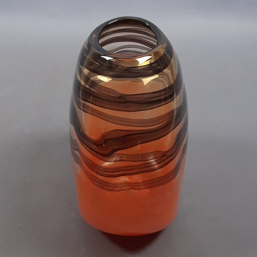 Murano Glas Vase Untergetaucht Orange Rauch Modernisiertes Design 70er Jahre - Bild 2 von 10
