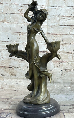 Victorian Gold Gilt Bronze Art Nouveau Stil Kerzenständer Skulptur