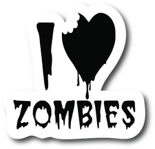 I Love Zombies 4.5 In Decal - Sticker Graphic - Auto Wall Laptop Psdd148