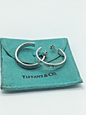 t*e様 Tiffany & Co. Tiffany 1837 Hoop Ear Sterling Silver Tiffany & Co 1837 Hoop Pushback Earrings | eBay
