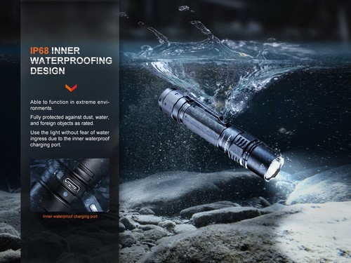 FENIX PD36R PRO 2800LM Heavy-Duty Rechargeable Tactical Flashlight - Black NEW - Picture 11 of 18