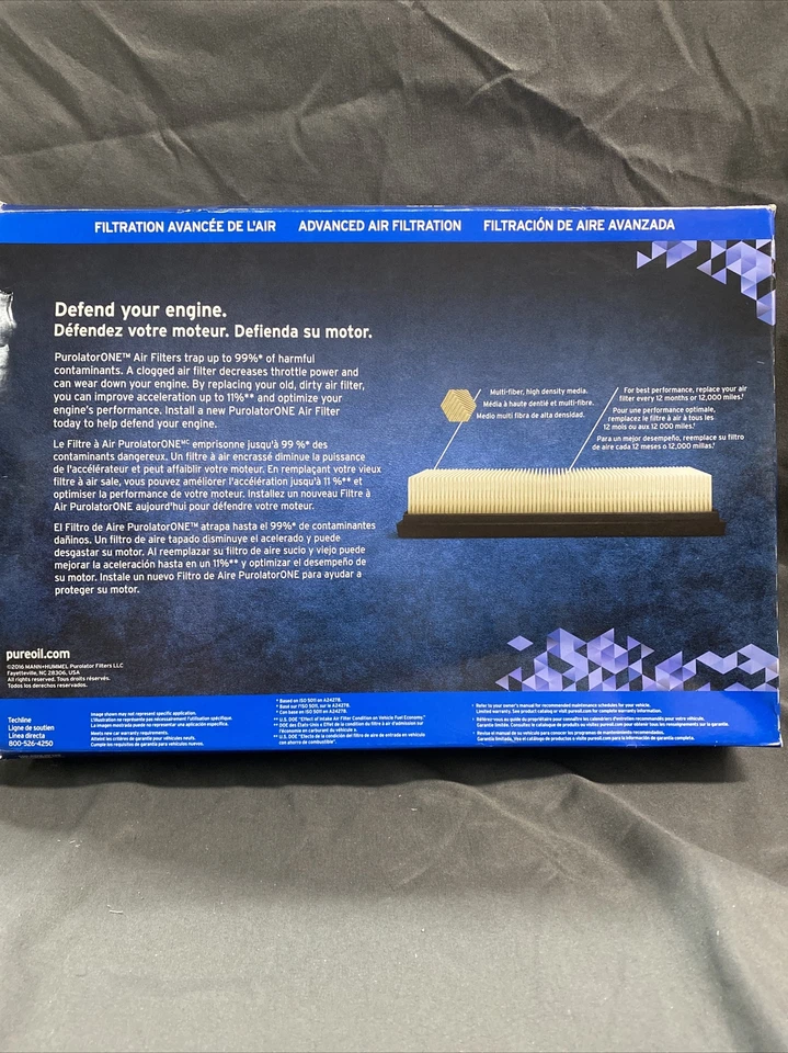 Purolator One Air Filter A36055 fits select 2009 - 2011 Hyundai Genesis Foto 4 de 4