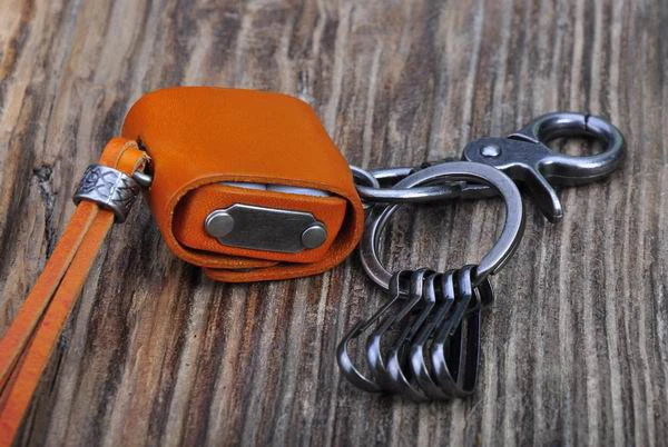 C16 Naranja Dije Motociclista Dados Soporte Cuero Llavero Llavero Multi Llaveros Foto 4 de 4