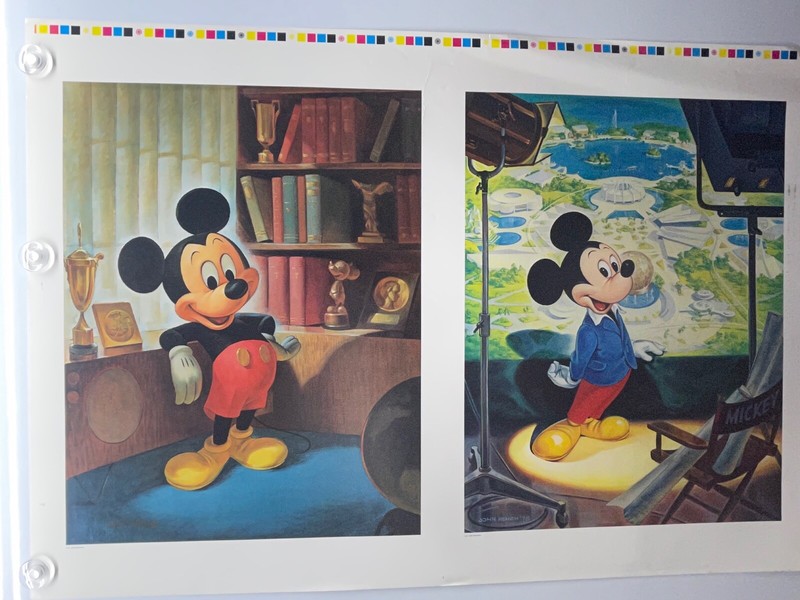 John Hench paintings of Mickey Mouse 25 x 36 RARE Color proof reprints posters