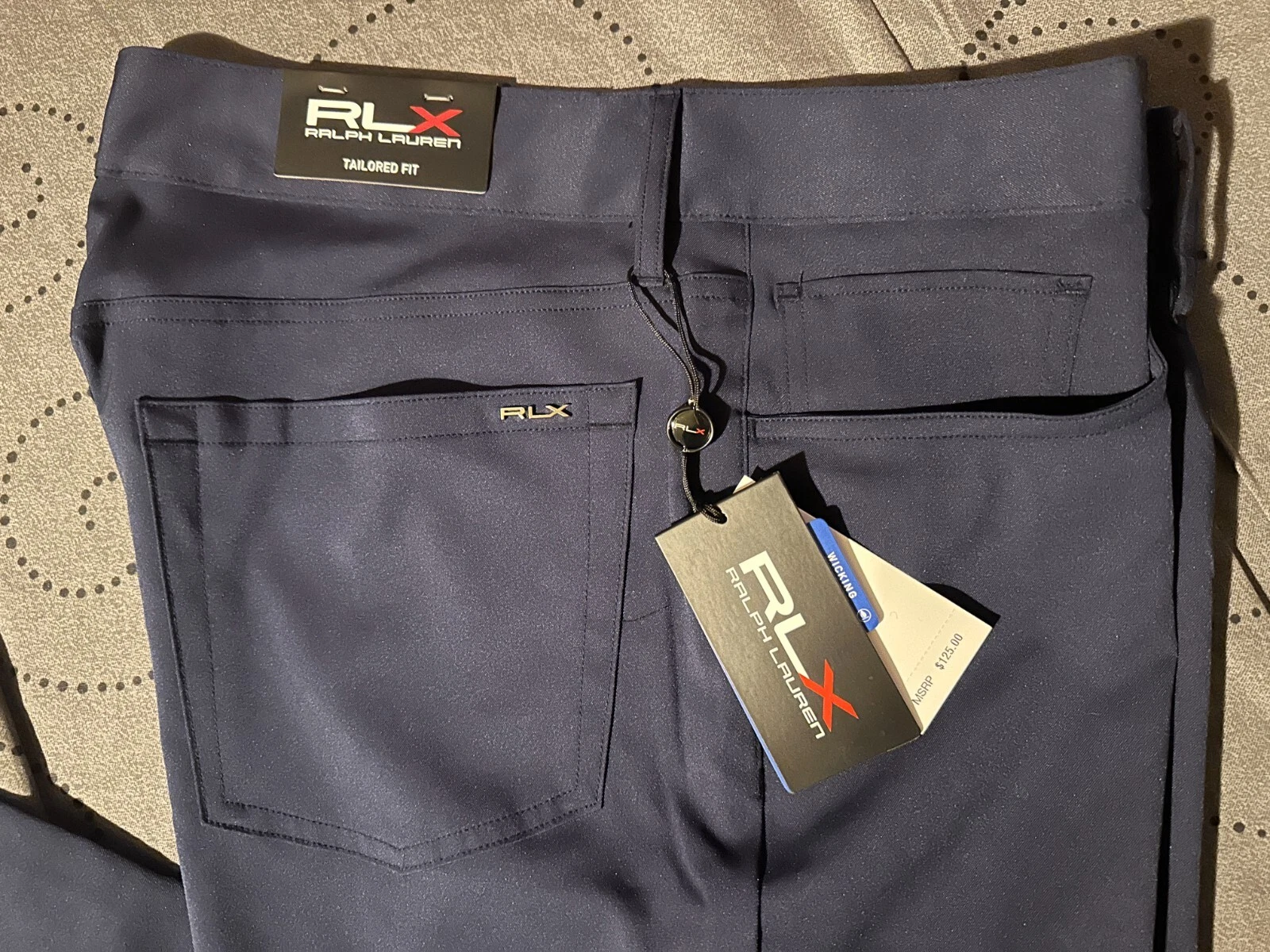 RALPH LAUREN RLX NAVY GOLF TAILORED FIT PANTS SIZE 38 X 32 MEN NWT $125.00