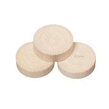 Game Pieces - Round - Wood - Light - 25 X 7 Mm