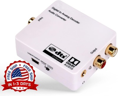 Decodificador de audio digital a analógico, 104 grados Fahrenheit, coaxial NUEVO