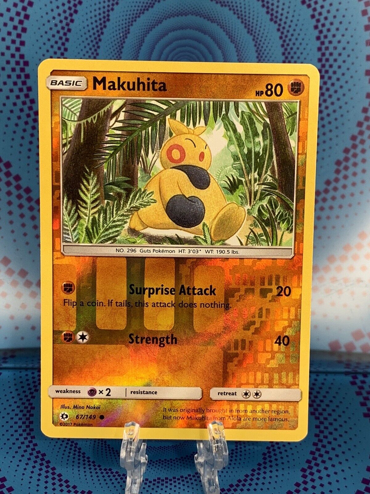 Makuhita 67/149 Reverse Holo | 2017 Sun & Moon | Pokemon NM 🔥🔥🔥