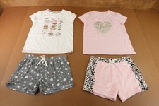 BCBG Girls Large 14/16 Colorful Short Sleeve 4 Piece Short Pajama Set New