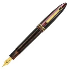 Tibaldi Fountain Pen Bononia Zany Brown Barrel with Gold Trim BNN-108FPF