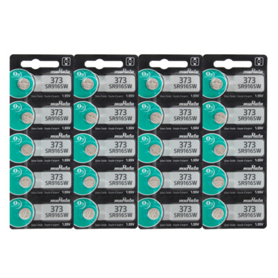 20 Pcs 373 Murata Silver Oxide Watch / Electronic Batteries - Replaces Sony