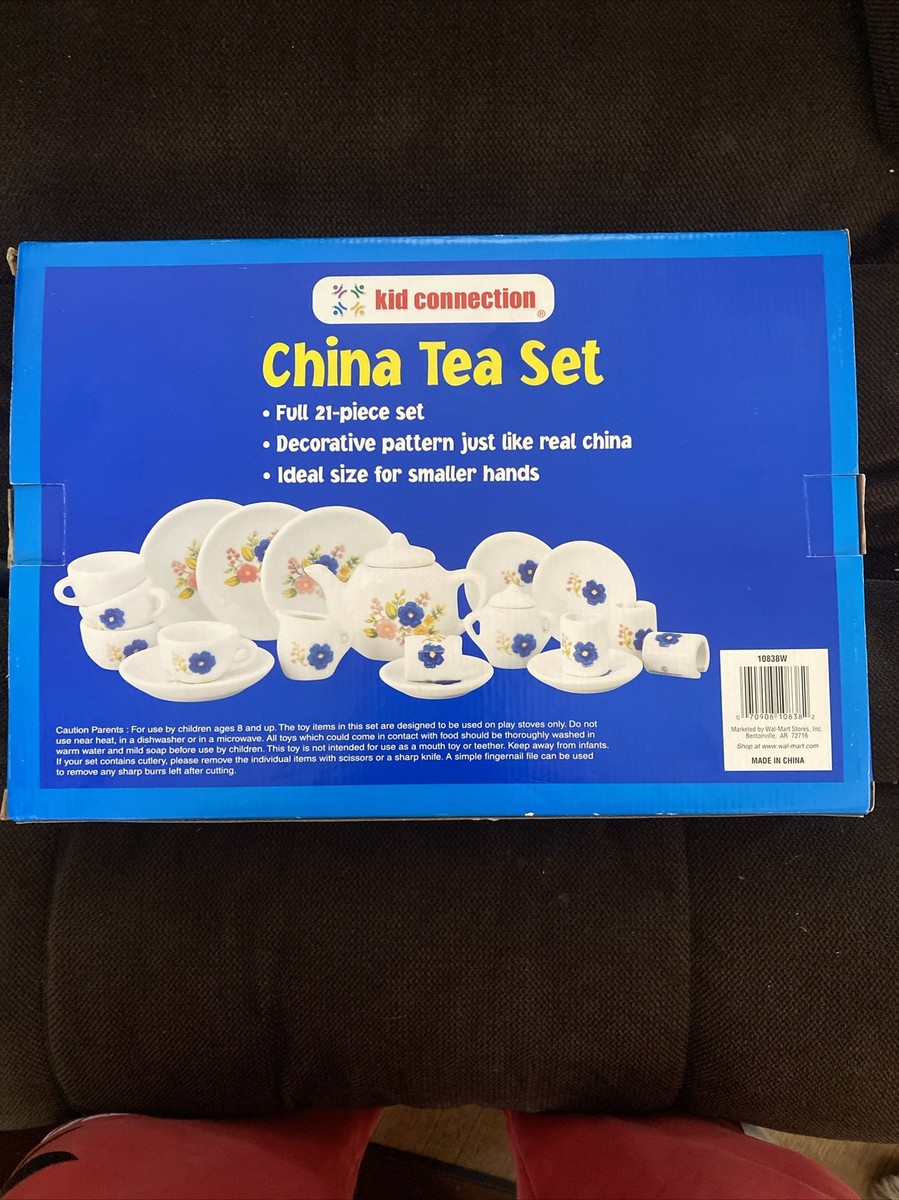 KID CONNECTION Chinaware Children's Ceramic 21PC Tea Party Set  COMPLETE-NEW-BOX