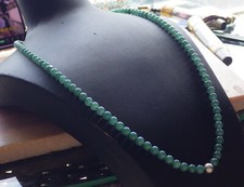 Video Certified Green Natural A JADE Jadeite Beads Necklace 27 inches 650693 TN
