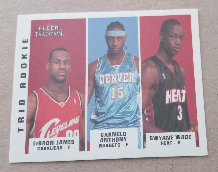 LeBron James 2003 Fleer Tradition #300 Trio Rookie (w/C. Anthony