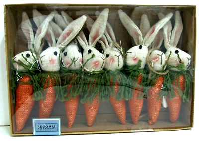 Bunny Rabbit Carrot Garland 6ft Farmhouse Rustic Begonia Market