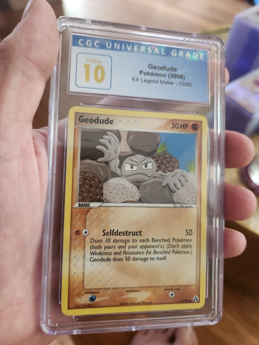 POP 11) CGC 10 Pristine Pokemon EX Legend Maker Geodude 53/92 Card