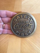 Coca Cola Sidewalk Driveway Marker SOLID BRASS Traffic Collector Pepsi Soda GIFT