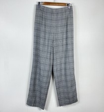 Vintage Talbots Size 10 Wool Blend Plaid Pants Gray Work Career Academia