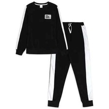 Wonder Nation Boys Long Sleeve Color Block Weekend Pajamas-Black-XS 4/5 -NWT