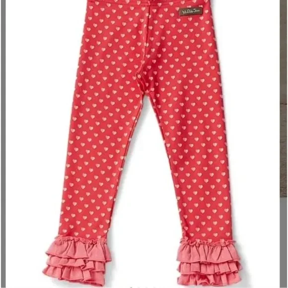 女孩 Matilda Jane Brilliant Daydream 红色 I Heart You 紧身裤 8 码全新无标签 — 第 4/4 张图片